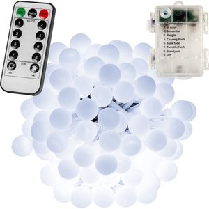 Feestverlichting - Kerstverlichting - Tuinverlichting - Lichtsnoer - Partylights - Voor Binnen en Buiten - Met afstandsbediening - 5 m - Koud wit