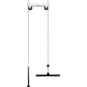 Pull-up systeem - Fitnes kabelsysteem - lat pully - Home gym - pushdown - 4.5 kg - Staal - Wit - 49.6 x 30 x 14.2 cm