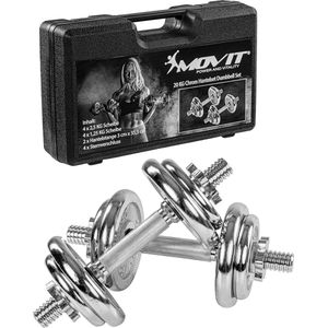 Dumbells - Dumbells set - Dumbell - Dumbells 10 kg - Dumbels - Dumbel - Dumbell set - Gewichten - Inclusief koffer - Chroom