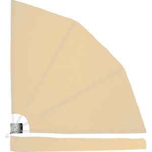 Balkonscherm - Balkondoek - Privacyscherm - Zichtbreeknet - Inkijkbescherming - Zichtdoek - Inklapbaar - Inclusief bevestiging - Polyester - Metaal - Beige - ⌀ 140 cm