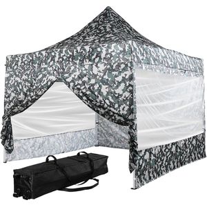 Paviljoen - Pergola - Partytent - Prieel - Paviljoen partytenten - 1.26 kg - Polyester - Camouflage - 300 x 300 cm