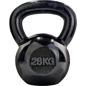 Kettlebell - Kettlebells - Gewichten - Gewichten fitness - Kettlebell 28 kg - 28 kg - Gietijzer - Zwart - Ø59 x 30 cm