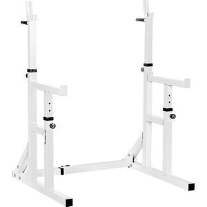 Squat rack - Squat - Power rack - Haltersteunen - Krachtstation - Halter - 96.5 x 80.5-116 x 104-164 cm - Wit