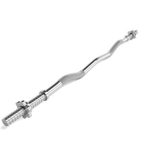 Halterstang - Barbell - Halter - Curlstang - Curl Bar - 7 kg - Staal - Zilver - 160 x 3 x 3 cm