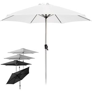 Parasol met verlichting - Tuinparasol - Stokparasol - Handslinger - 270 cm - Wit