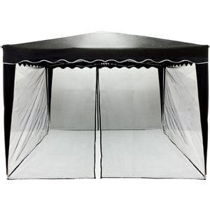 Muggennet partytent - Klamboe vierkant - Klamboe partytent - Muskietennet partytent - Polyester - Zwart - 3 x 3 x 2 m