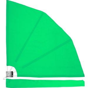 Balkonscherm - Balkondoek - Privacyscherm - Zichtbreeknet - Inkijkbescherming - Zichtdoek - Inklapbaar - Inclusief bevestiging - Polyester - Metaal - Groen - ⌀ 140 cm