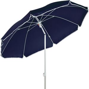 Parasol - Parasols - Strandparasol - Stokparasol - Parasol kantelbaar - - Inclusief draagtas - Waterafstotend - Ø 140 cm - Metaal - Polyester - Blauw - 160 x 195 cm