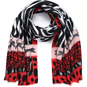 Sjaal Soft - Zebra - Leopard - Panter - Cheetah - Rood