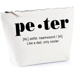 Toilettas - peter - cadeau - katoenen tas - Wit - Peter vragen - Geschenk