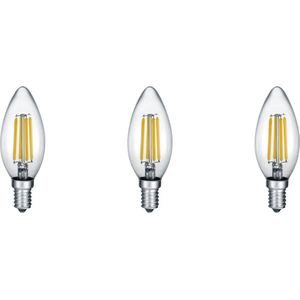 LED Lamp - Filament - Torna Kamino - Set 3 Stuks - E14 Fitting - 2W - Warm Wit-2700K - Transparant Helder -  Glas