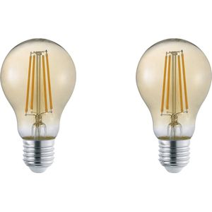LED Lamp - Torna Lamba - E27 Fitting - 4W - Warm Wit 3000K - Amber - Glas