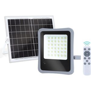 LED Floodlight op Zonne-energie - LED Schijnwerper - Igia Florida - LED Solar Tuinverlichting Wandlamp - Afstandsbediening - Waterdicht IP65 - 100W - Helder/Koud Wit 6500K