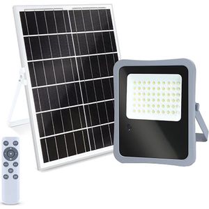 LED Floodlight op Zonne-energie - LED Schijnwerper - Igia Florida - LED Solar Tuinverlichting Wandlamp - Afstandsbediening - Waterdicht IP65 - 300W - Helder/Koud Wit 6500K