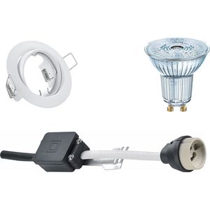 LED Spot Set - OSRAM Parathom PAR16 927 36D - GU10 Fitting - Dimbaar - Inbouw Rond - Mat Wit - 5.5W - Warm Wit 2700K - Kantelbaar Ø83mm