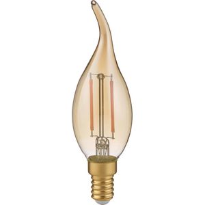 LED Lamp - Kaarslamp - Filament - Torna Kirza - E14 Fitting - 2W - Warm Wit-2700K - Amber -  Glas