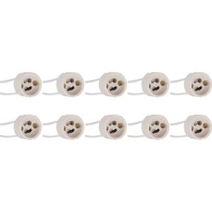 GU10 Fitting/Houder 10 Pack - Keramisch - 15cm Draad