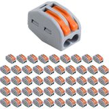 Lasklem - Verbindingsklem - Grijs/Oranje - 50 Stuks - 2 Polig met Klemmetjes