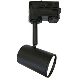 LED Schienenbeleuchtung - Track Spot - Facto - GU10 Fassung - 3 Phasen - Rund - Matt Schwarz - Aluminium