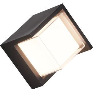 LED Tuinverlichting - Wandlamp Buitenlamp - Trion Pounto - 8W - Warm Wit 3000K - Vierkant - Mat Antraciet - Kunststof