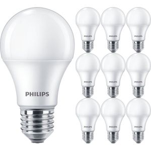 Voordeelpak PHILIPS - LED Lamp E27 10 Pack - Corepro LEDbulb E27 Peer Mat 10W 1055lm - 865 Helder/Koud Wit 6500K | Vervangt 75W