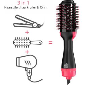 Zizza® 3-in-1 Föhnborstel Rond - Ronde Haarborstel - Haardroger met borstel - Inclusief verschillende standen