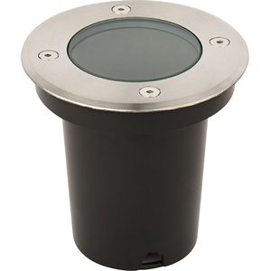 LED Grondspot - GU10 Fitting - Waterdicht IP67 - Inbouw - Rond - RVS Geborsteld