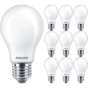 Voordeelpak PHILIPS - LED Lamp E27 10 Pack - MASTER Value LEDbulb E27 Peer Mat 3.4W 470lm - 827 Zeer Warm Wit 2700K - Beste Kleurweergave - Dimbaar | Vervangt 40W