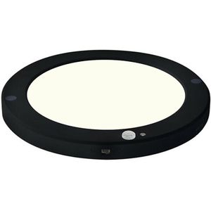LED Deckenleuchte mit Bewegungs- und Tages-/Nachtsensor - 18W - Universalweiß 4000K - 360° Sichtfeld - Aufbau-/Einbau - Rund - Matt Schwarz
