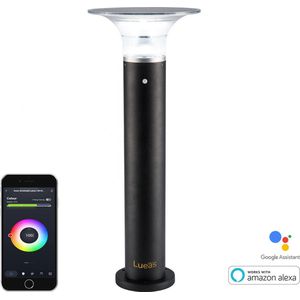 Solar LED lantaarn Telefoonbestuurbaar- met app - Zonne-energie - Padverlichting - Lichtsensor - Bluetooth - Tuinlamp op Zonne-energie
