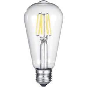 LED Lamp - Filament - Torna Kalon - E27 Fitting - 6W - Warm Wit 2700K - Transparent Helder - Aluminium