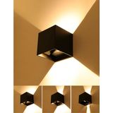 LED Tuinverlichting - Wandlamp - Prixa Kiry - Up en Down - G9 Fitting - Instelbare Lichthoek - Vierkant - Mat Zwart - Aluminium
