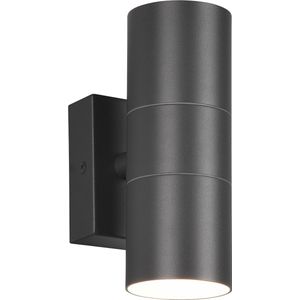 LED Tuinverlichting - Buitenlamp - Trion Lorida Up and Down - GU10 Fitting - Spatwaterdicht IP44 - Rond - Mat Antraciet - Aluminium