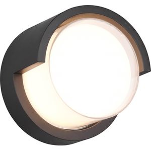LED Tuinverlichting - Wandlamp Buitenlamp - Torna Pounto - 8W - Warm Wit 3000K - Rond - Mat Antraciet - Kunststof