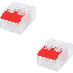 Lasklem Slim Set 2 Stuks - 2 Polig met Klemmetjes - Rood