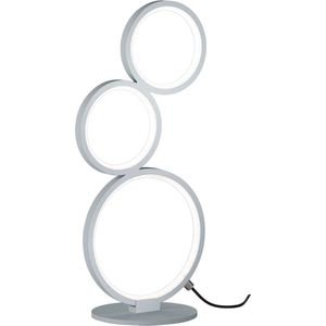 LED Tafellamp - Trion Rondy - 17W - Warm Wit 3000K - Dimbaar - Rond - Mat Zilver - Aluminium