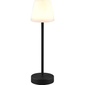 LED Tafellamp met Opbaadbare Batterijen - Torna Marty - 2.2W - Aanpasbare Kleurtemperatuur - Dimbaar - Spatwaterdicht IP44 - Rond - Zwart