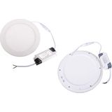 LED Downlight Slim - Inbouw Rond 15W - Warm Wit 2700K - Mat Wit Aluminium - Ø195mm