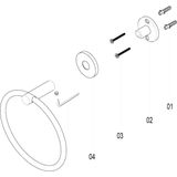 Leoni Rimbo - Handdoekring - Rond - Geborsteld Koper - PVD
