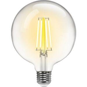 LED Lamp - Smart LED - Igia Rixona - Bulb G125 - 6W - E27 Fitting - Slimme LED - Wifi LED + Bluetooth - Aanpasbare Kleur - Transparant Helder - Glas