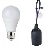 Verhuisfitting Set - Zwart - E27 Fitting - 10 Stuks - Natuurlijk Wit 4000K - 10W