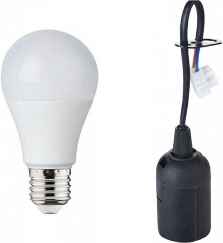 Verhuisfitting Set - Zwart - E27 Fitting - 10 Stuks - Natuurlijk Wit 4000K - 10W