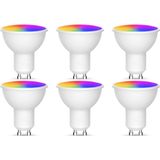 Voordeelpak LED Spot 6 Pack - Facto - Smart LED - Wifi LED - Slimme LED - 5W - GU10 Fitting - RGB+CCT - Aanpasbare Kleur - Dimbaar