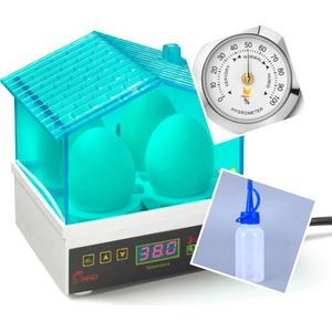 Broedmachine voor eieren - broedkast - inclusief kleine hygrometer en waterflesje - ideaal voor beginners en kinderen - 4 eieren - Nederlandse handleiding