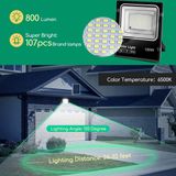 LED Floodlight op Zonne-energie - LED Schijnwerper - Aigi Solina - LED Solar Tuinverlichting Wandlamp - Afstandsbediening - Waterdicht IP66 - 100W - Helder/Koud Wit 6500K
