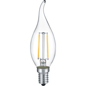 LED Lamp - Kaarslamp - Filament - Torna Kirza - E14 Fitting - 2W - Warm Wit-2700K - Transparant Helder -  Glas