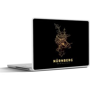 Laptop sticker - 17.3 inch - Nürnberg - Plattegrond - Gold - Stadskaart - Kaart - 40x30cm - Laptopstickers - Laptop skin - Cover