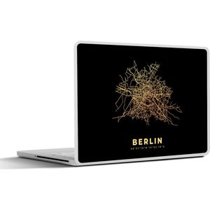 Laptop sticker - 15.6 inch - Berlijn - Goud - Kaart - Stadskaart - Plattegrond - 36x27,5cm - Laptopstickers - Laptop skin - Cover