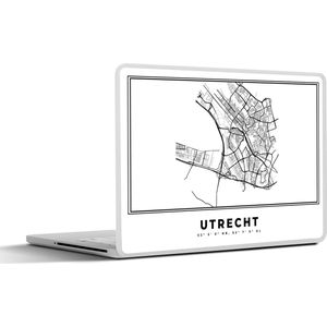 Laptop sticker - 12.3 inch - Stadskaart – Zwart Wit - Kaart – Utrecht – Nederland – Plattegrond - 30x22cm - Laptopstickers - Laptop skin - Cover