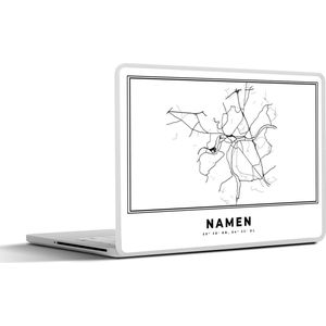 Laptop sticker - 15.6 inch - Plattegrond – België - Namen – Zwart Wit – Stadskaart - Kaart - 36x27,5cm - Laptopstickers - Laptop skin - Cover